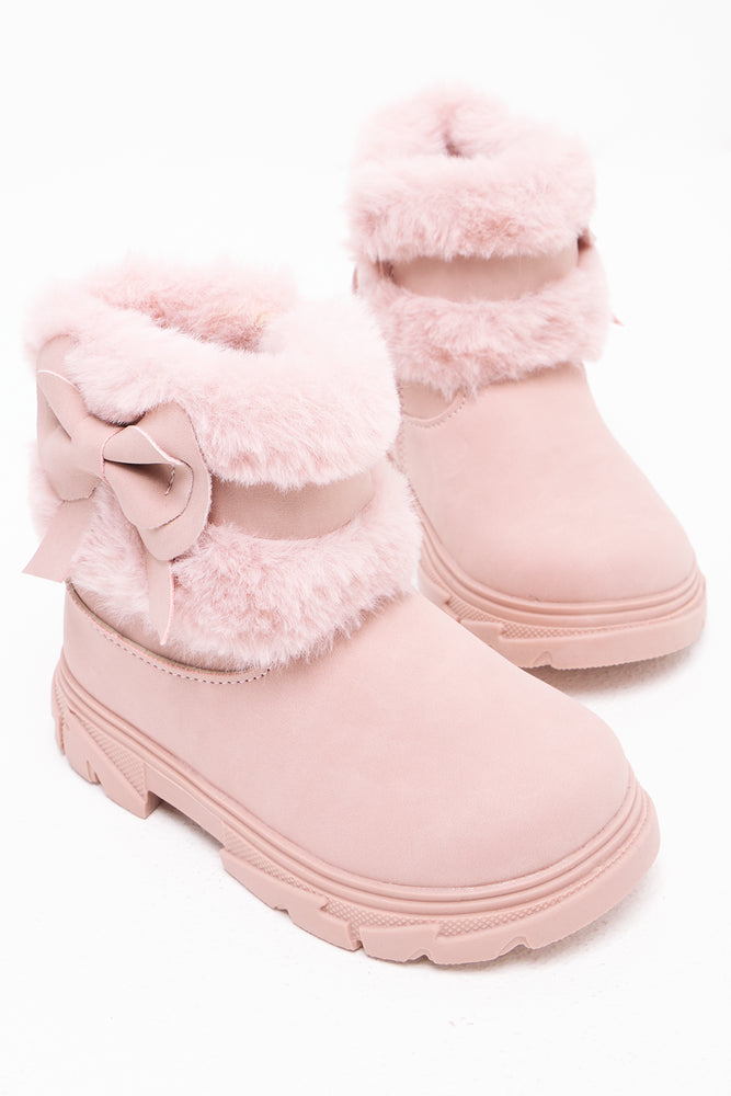 Light pink fur boots hotsell