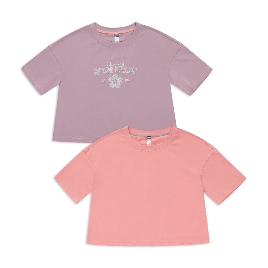 2 Pack crop t-shirts pink & lilac - GIRLS 7-15 YEARS Tops & T-Shirts ...