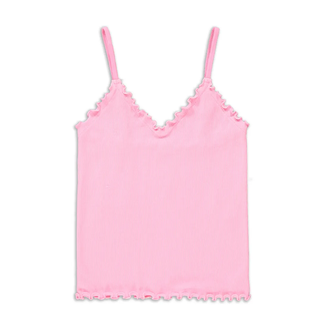 Strappy lettuce hem crop top pink - GIRLS 7-15 YEARS Tops & T-Shirts ...