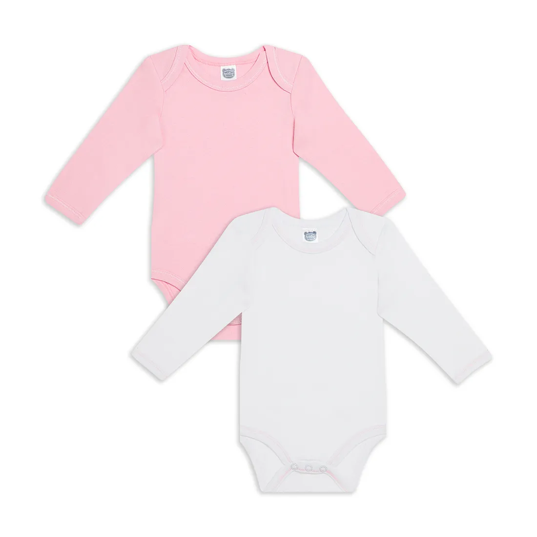 2 Pack plain long sleeve bodyvests pink - BABY Bodyvests | Ackermans