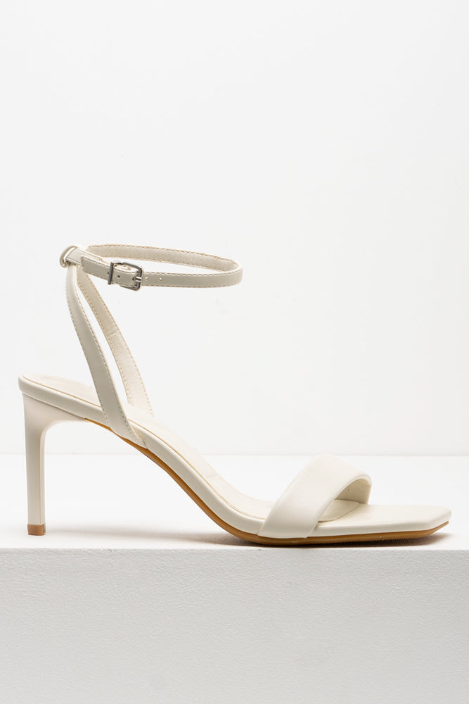 Open toe white heels best sale