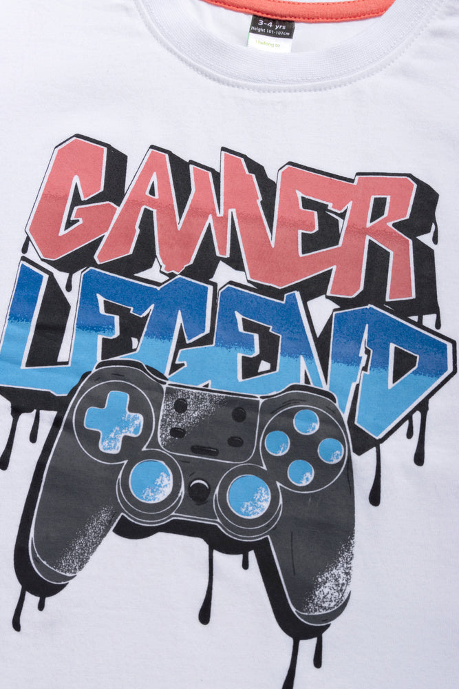 Gamer Short Sleeve T-Shirt White (1)