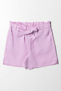 Plain Lilac Linen Short