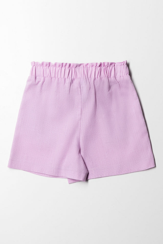 Plain Lilac Linen Short (2)