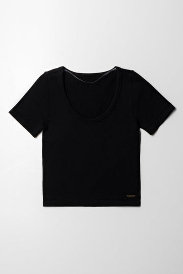 Seamless Short Sleeve T-Shirt Black