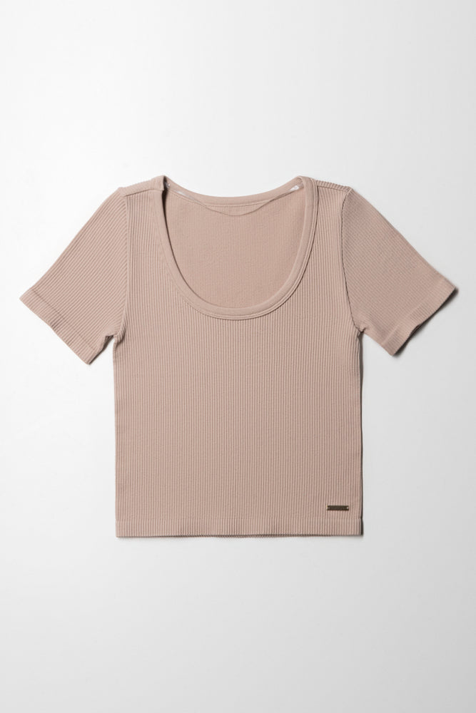 Seamless Short Sleeve T-Shirt Natural