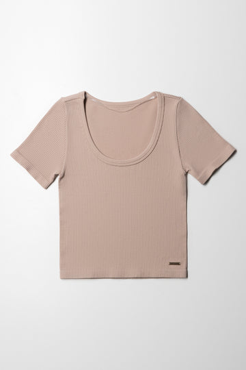 Seamless Short Sleeve T-Shirt Natural