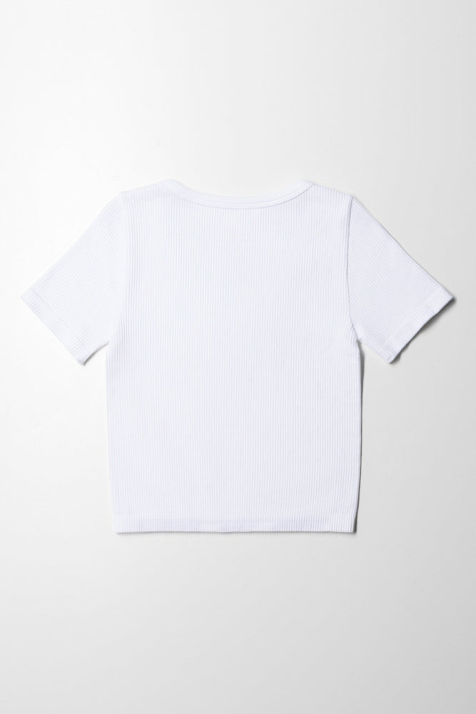 Seamless Short Sleeve T-Shirt White (2)