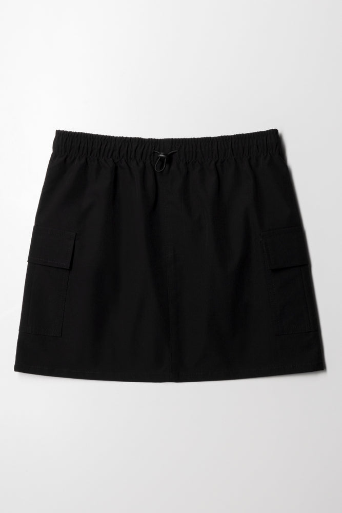 Ribstop Cargo Skirt Black