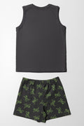 Dino Sleeveless Pj Set Charcoal (3)