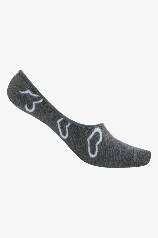 3 Pack Heart Footliners Grey (3)