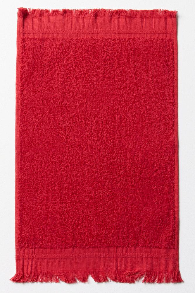 Fringe Guest Towel Red