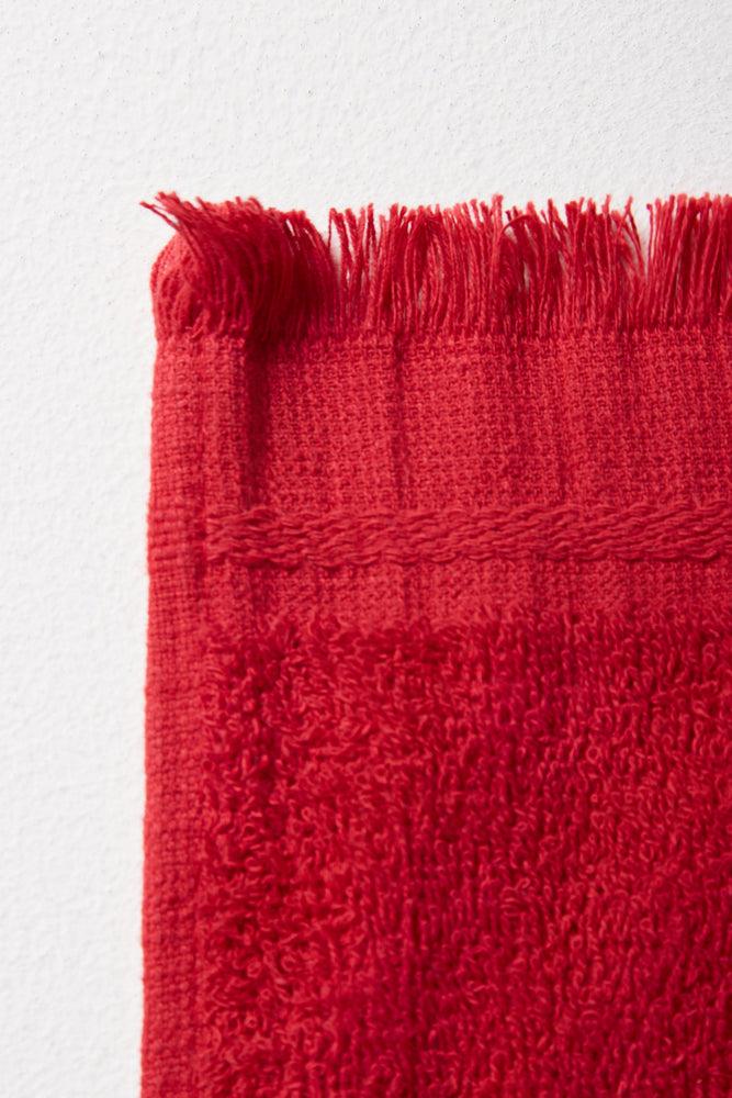 Fringe Guest Towel Red (1)