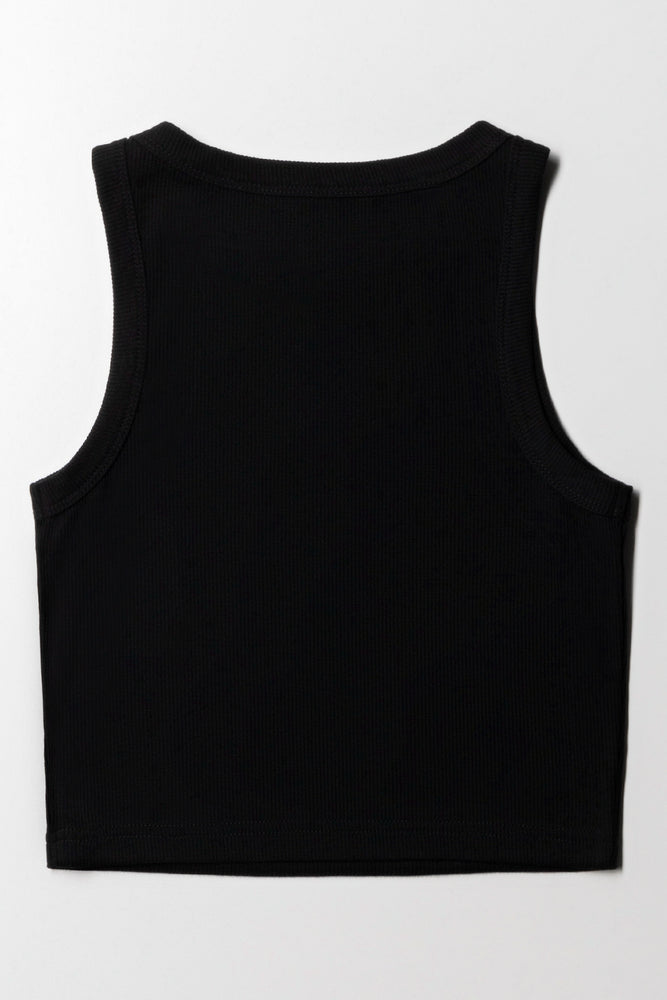 Rib Vest Black (2)