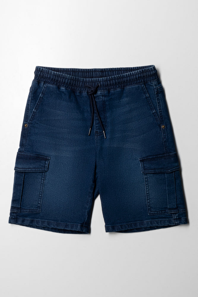 Cargo Denim Shorts Blue