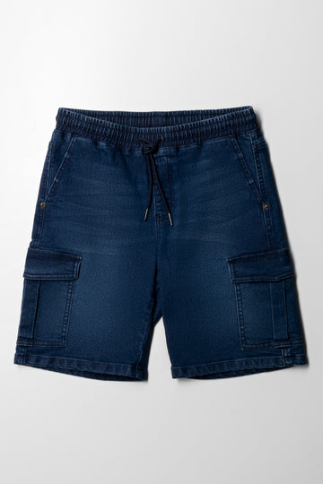 Cargo Denim Shorts Blue