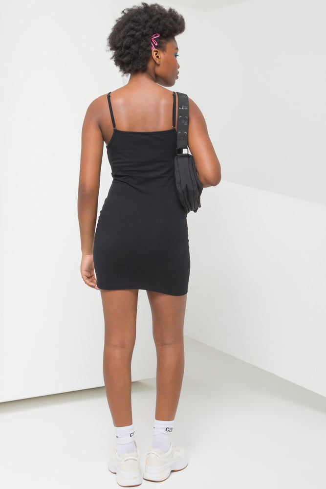 Strappy bodycon dress black (2)