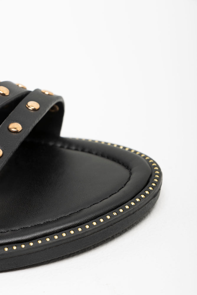 Studded Strappy Sandal Black (3)