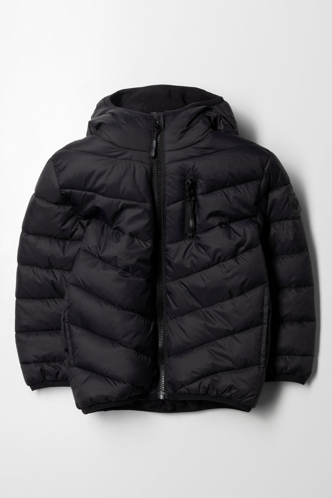 Hooded Puffer Jacket Black