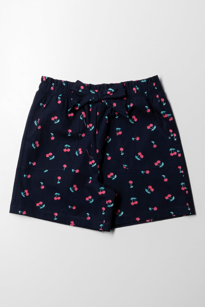 Cherry Shorts Navy