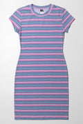 Stripe Bodycon Dress Purple And Pink