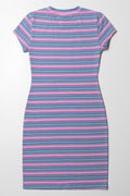 Stripe Bodycon Dress Purple And Pink (2)