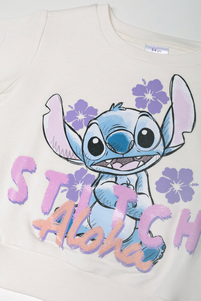 Stitch Short And Top Set White