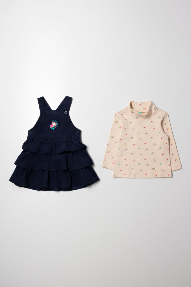 Tiered Pinafore Set Navy (4)