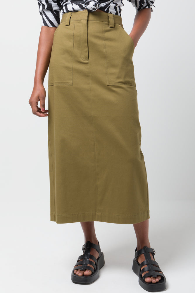 Utility Twill Skirt Green