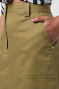 Utility Twill Skirt Green (4)