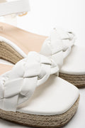 Plaited Heel Sandal White (2)