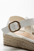 Plaited Heel Sandal White (3)