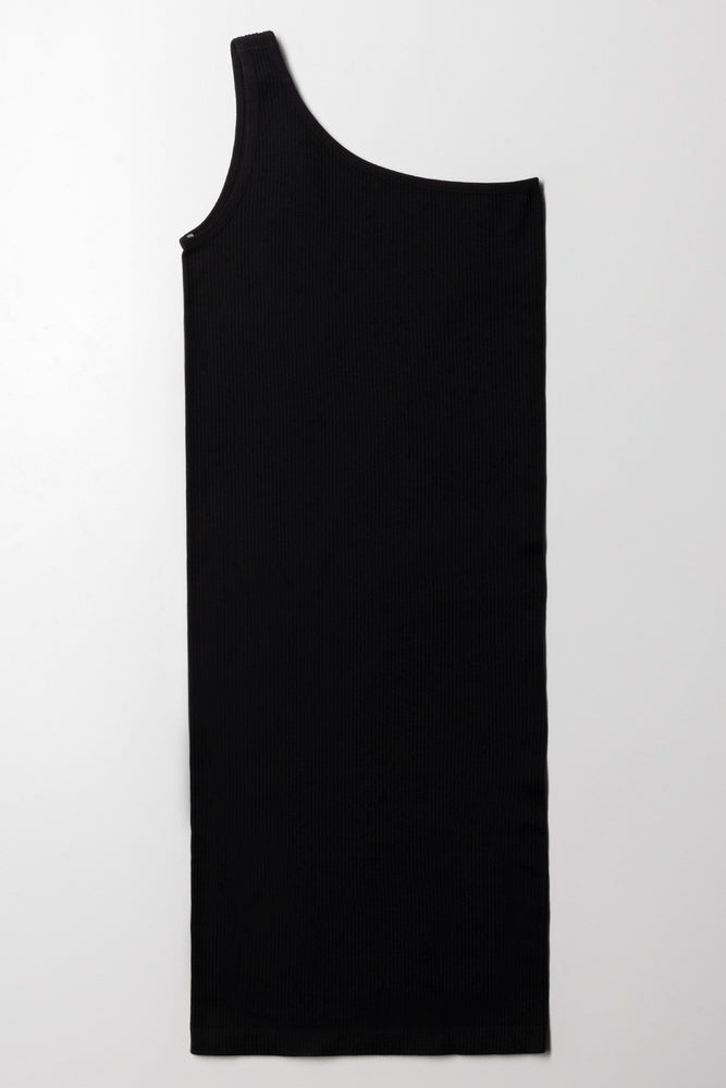 Seamfree One Shoulder Dress Black