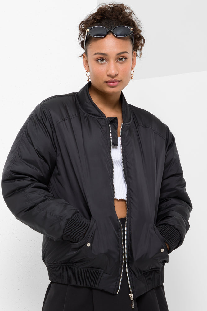 Padded Bomber Jacket Black