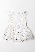 Heart Foil Dress White