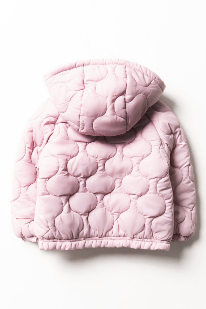 Quilted Hooded Jacket Pink (2)