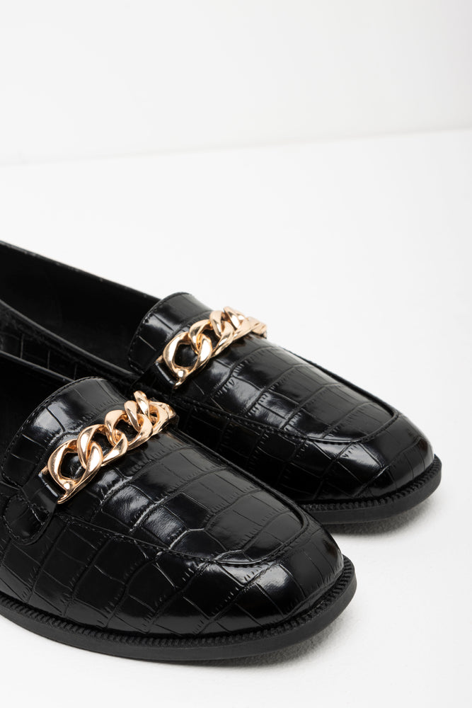 Croc Chain Loafer Black (2)