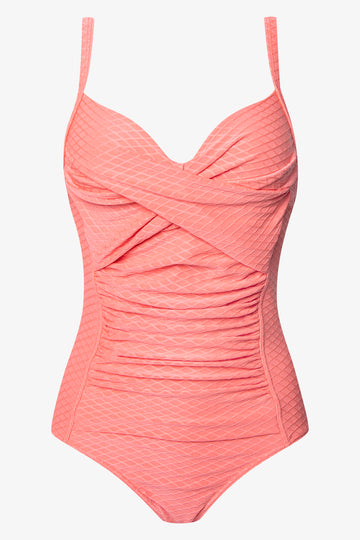 Strappy Shimmer Swimsuit Pink