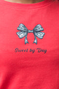 Baby T-Shirt With Bow Print Red (3)