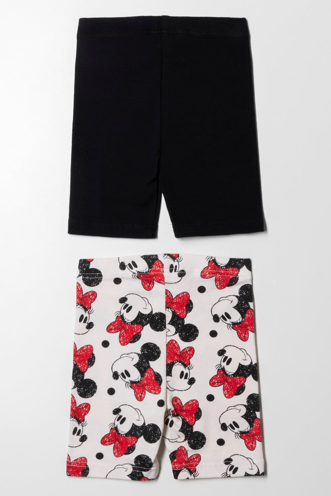 2 Pack Minnie Mouse Cycling Shorts Black (2)