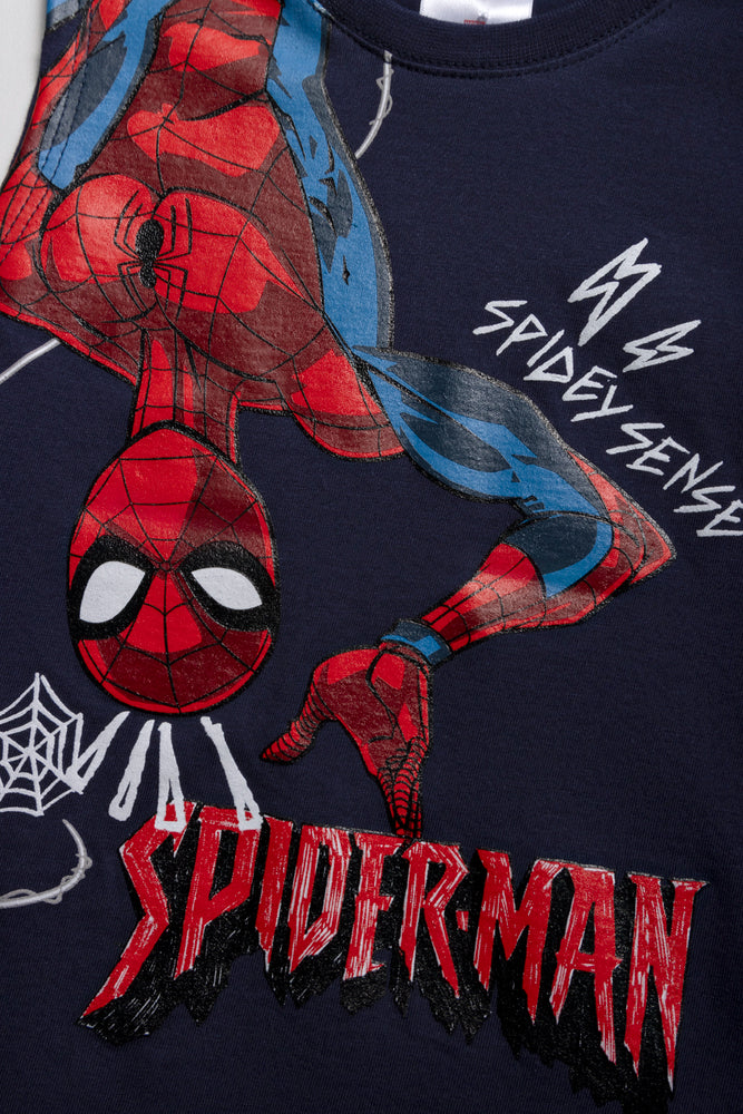 Spiderman 2 Pack Vest Navy