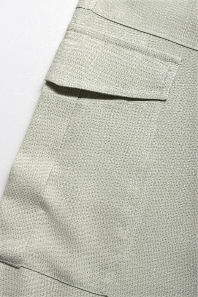 Linen Cargo Trouser Green (1)