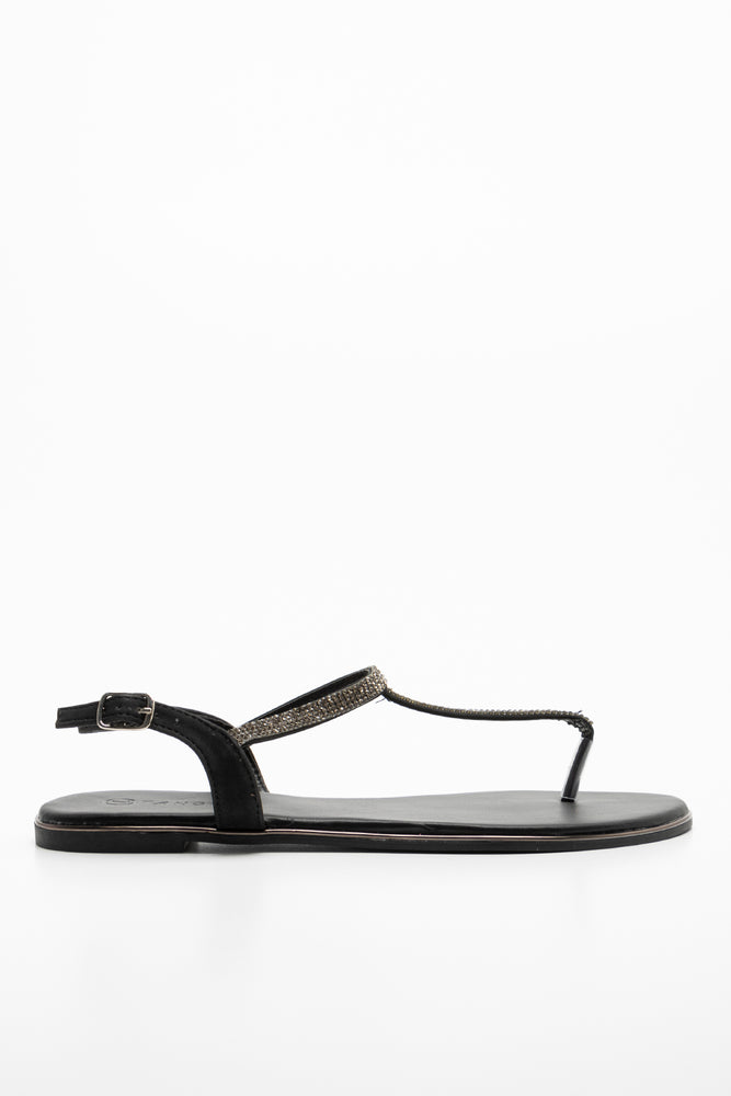 Diamante Thong Sandal Black (1)