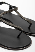 Diamante Thong Sandal Black (2)