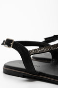 Diamante Thong Sandal Black (3)