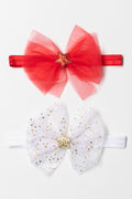 2 Pack Headbands Red And White