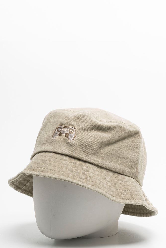 Embroidered Bucket Hat Taupe (1)