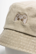 Embroidered Bucket Hat Taupe (2)