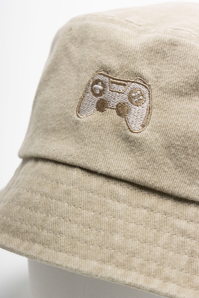 Embroidered Bucket Hat Taupe (2)