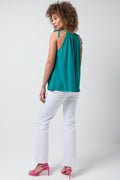 A-Line Strappy Linen Jade (2)